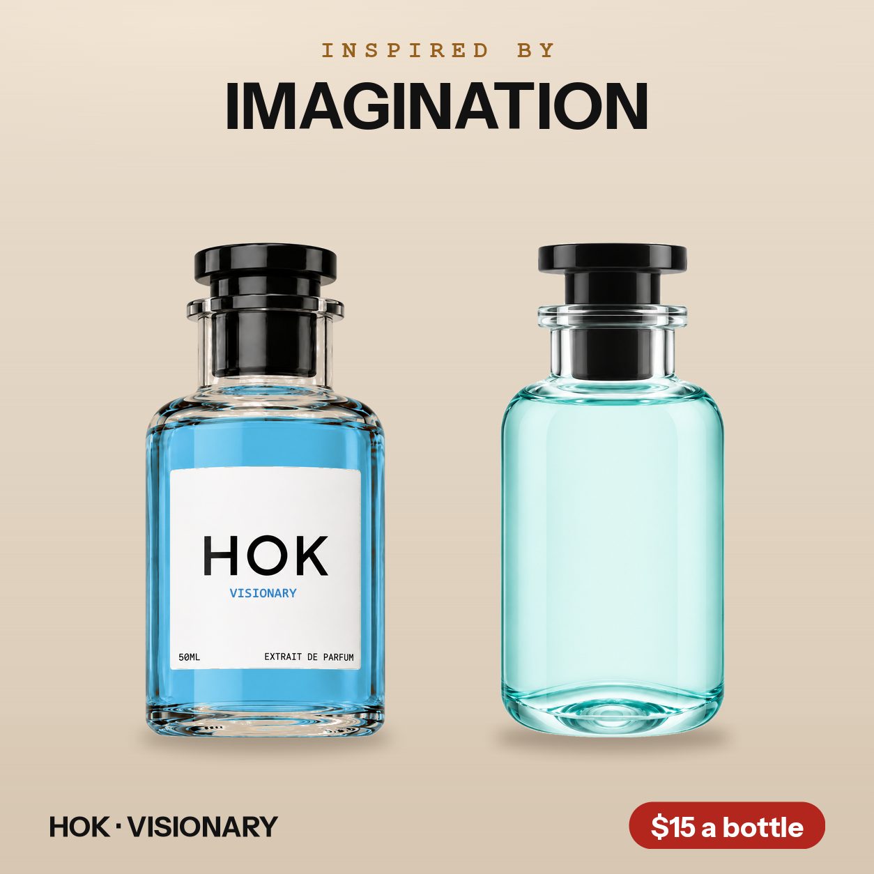 HOK VISIONARY beside the bottle it is inspired by