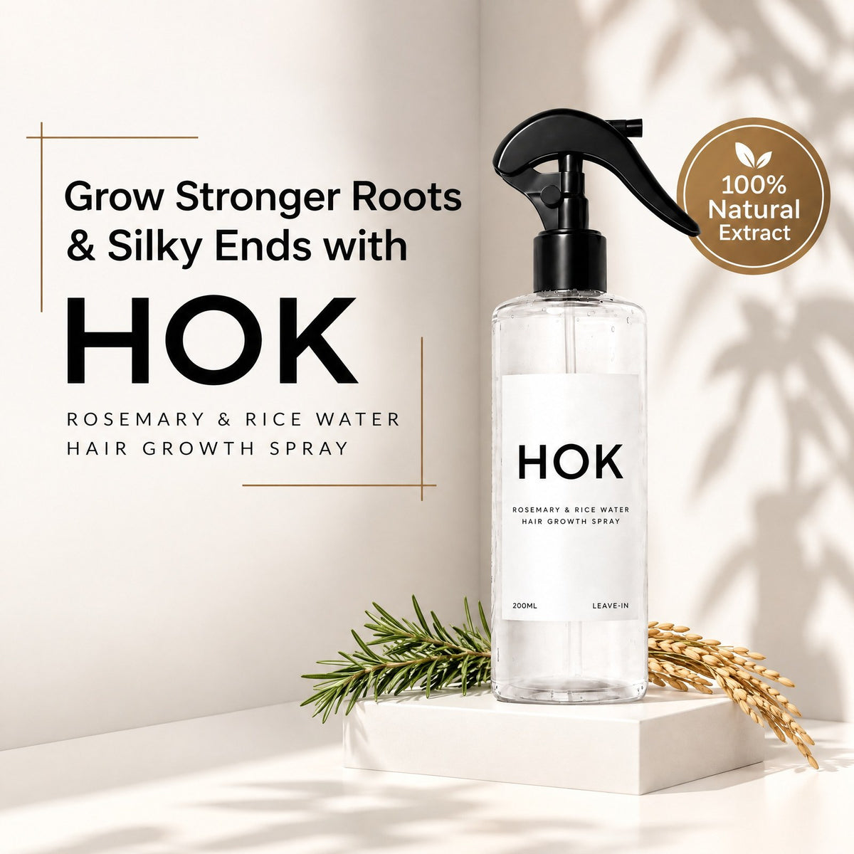 HOK Rosemary & Rice Water Hair Growth Spray HOK