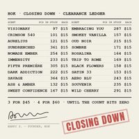 HOK clearance ledger — bottles left per scent