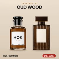 HOK OUD NOIR beside the bottle it is inspired by