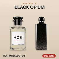 HOK DARK ADDICTION beside the bottle it is inspired by